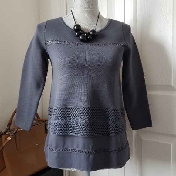 🎉HP! LOFT NWT Dark Grey Top XXSP - Picture 1 of 7